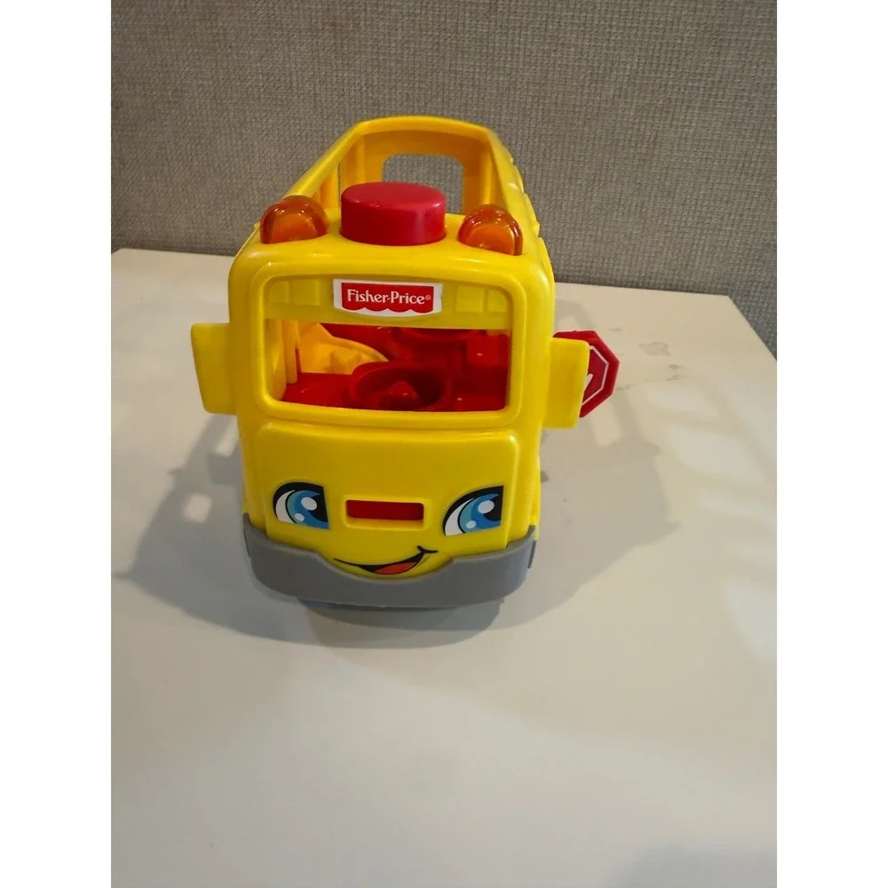 Fisher-Price Little People Sit with Me School Bus Yellow Lights Sounds 2 Figures